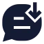 Messagedownload icon with solid sharp style