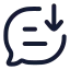 Messagedownload icon with stroke rounded style