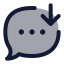 Messagedownload icon with duotone standard style