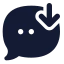 Messagedownload icon with solid standard style