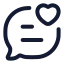 Messagefavourite icon with stroke rounded style