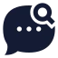 Messagesearch icon with solid sharp style