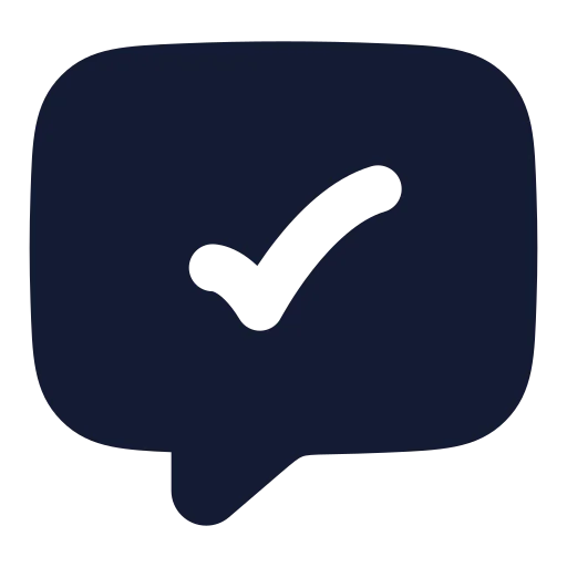 Message Square Check Icon in Solid Rounded style