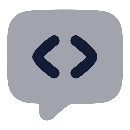 Message Square Code Icon in Bulk Rounded style