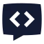 Messagesquarecode icon with solid sharp style