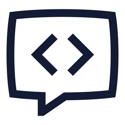 Message Square Code Icon in Stroke Sharp style