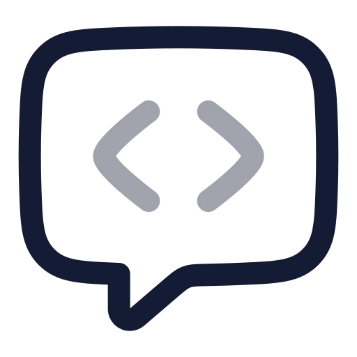 Message Square Code Icon in Twotone Rounded style