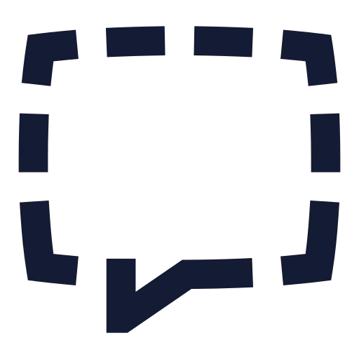 Message Square Dashed Icon in Solid Sharp style