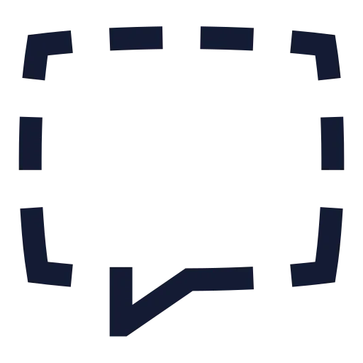 Message Square Dashed Icon in Stroke Sharp style