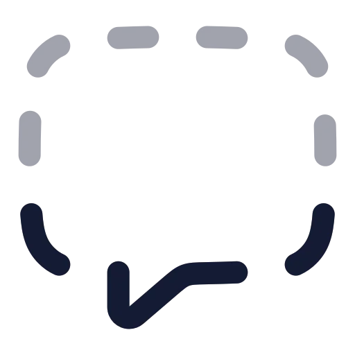 Message Square Dashed Icon in Twotone Rounded style