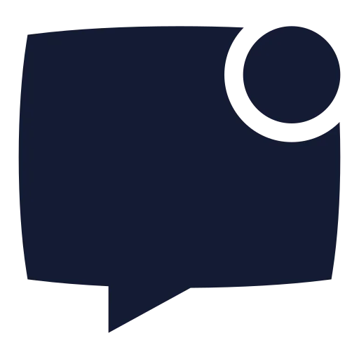 Message Square Dot Icon in Solid Sharp style