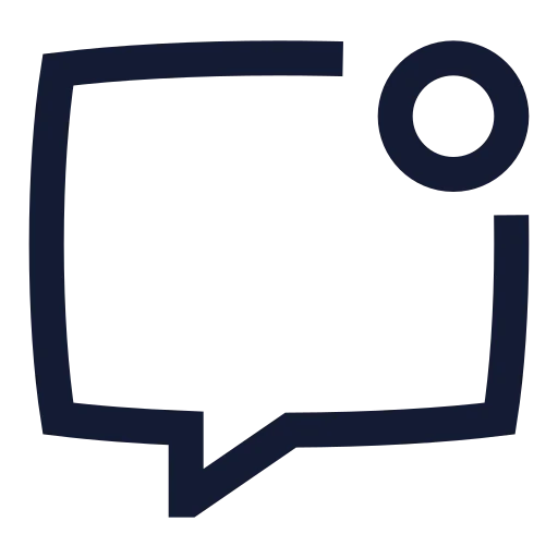 Message Square Dot Icon in Stroke Sharp style