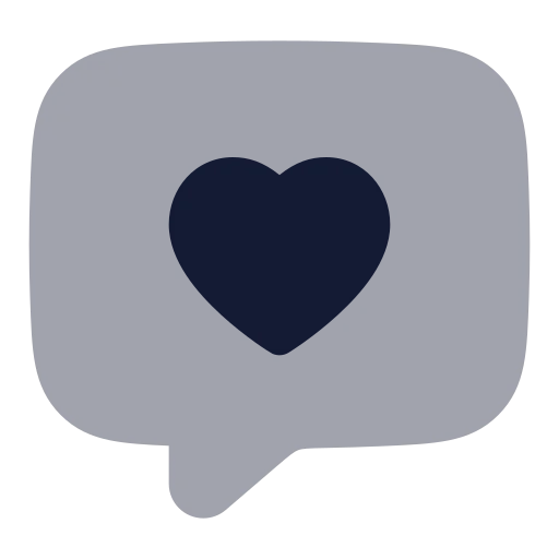 Message Square Heart Icon in Bulk Rounded style