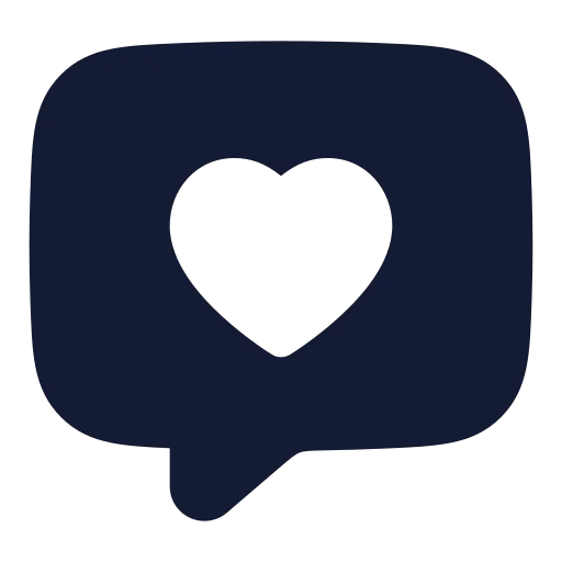 Message Square Heart Icon in Solid Rounded style