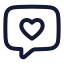 Messagesquareheart icon with stroke rounded style