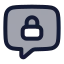 Messagesquarelock icon with duotone rounded style