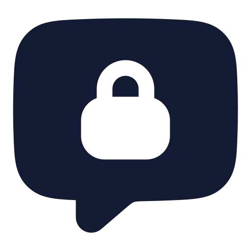 Message Square Lock Icon in Solid Rounded style