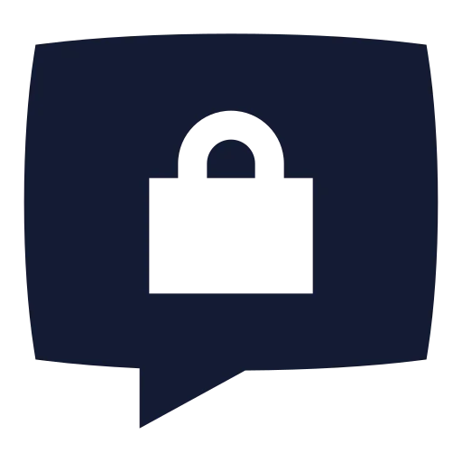 Message Square Lock Icon in Solid Sharp style