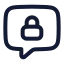 Messagesquarelock icon with stroke rounded style