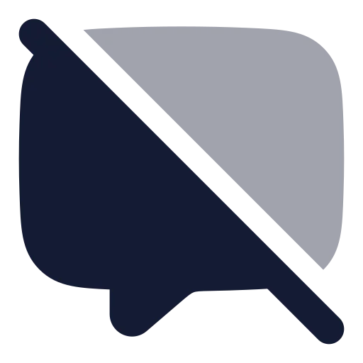 Message Square Off Icon in Bulk Rounded style