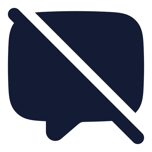 Message Square Off Icon in Solid Rounded style