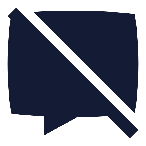 Message Square Off Icon in Solid Sharp style