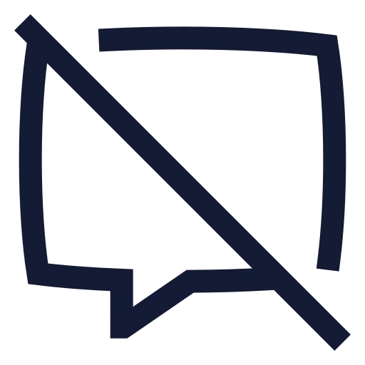 Message Square Off Icon in Stroke Sharp style