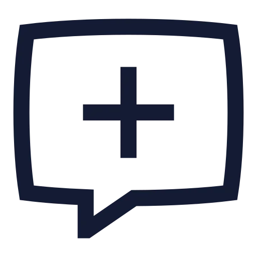 Message Square Plus Icon in Stroke Sharp style
