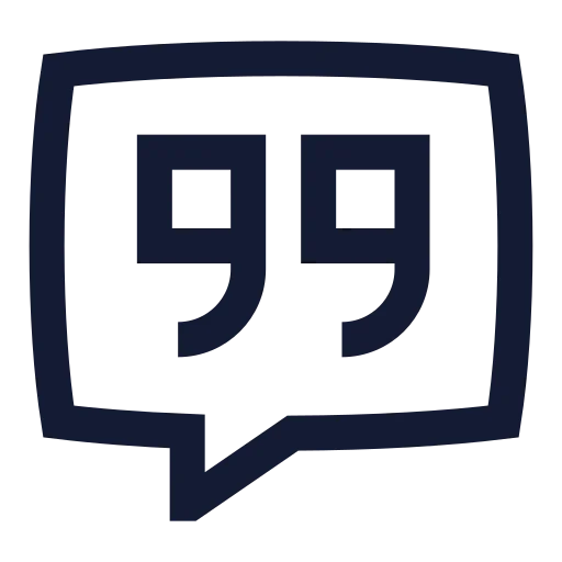 Message Square Quote Icon in Stroke Sharp style