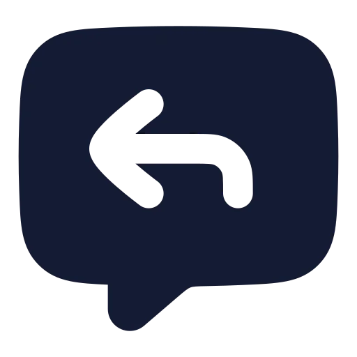 Message Square Reply Icon in Solid Rounded style