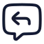 Messagesquarereply icon with stroke rounded style