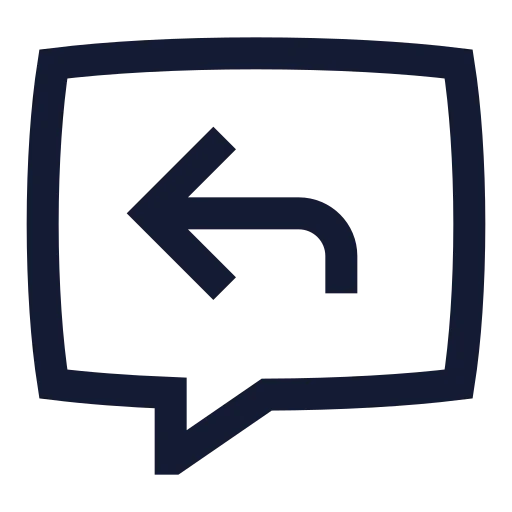 Message Square Reply Icon in Stroke Sharp style