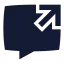 Messagesquareshare icon with solid sharp style