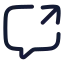 Messagesquareshare icon with stroke rounded style