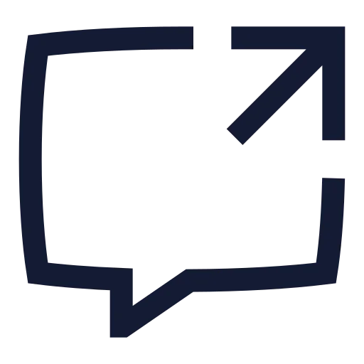 Message Square Share Icon in Stroke Sharp style