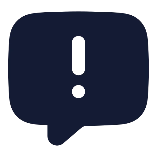 Message Square Warning Icon in Solid Rounded style