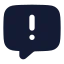 Messagesquarewarning icon with solid rounded style