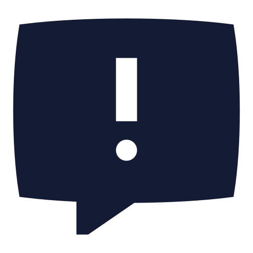Message Square Warning Icon in Solid Sharp style
