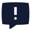Messagesquarewarning icon with solid sharp style