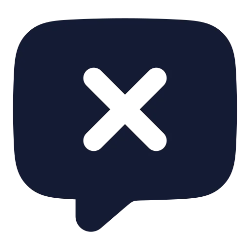 Message Square X Icon in Solid Rounded style