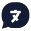 Messagetranslate icon with solid sharp style