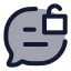 Messageunlock icon with duotone standard style