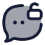 Messageunlock icon with duotone rounded style