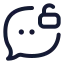 Messageunlock icon with stroke rounded style