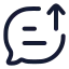 Messageupload icon with stroke rounded style