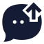 Messageupload icon with solid sharp style