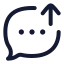 Messageupload icon with stroke rounded style