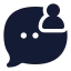 Messageuser icon with solid rounded style