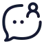 Messageuser icon with stroke rounded style