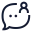 Messageuser icon with stroke sharp style